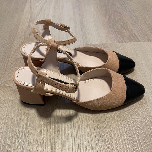 Zara Two-Toned Slingback Heels - Picture 2 of 3